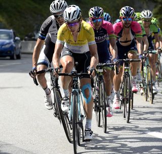 Tony Martin chases Rui Costa on stage nine of the 2014 Tour de Suisse