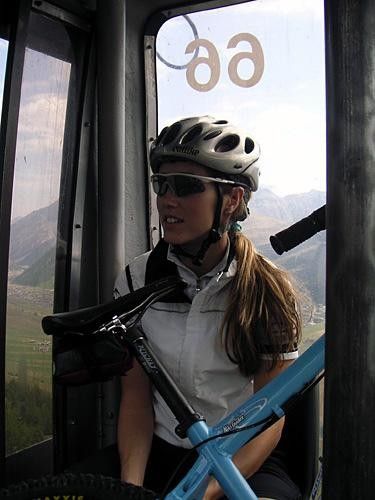 Riding in the gondola