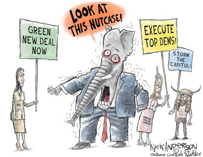 Political Cartoon U.S. AOC GOP taylor greene