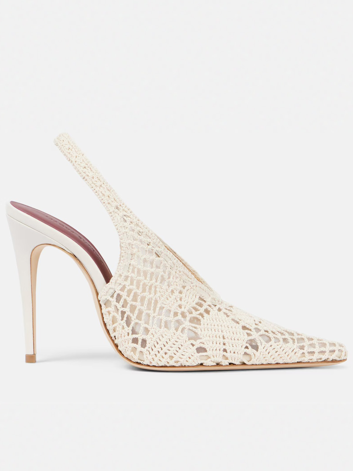 105 Crochet Slingback Pumps in White - Magda Butrym