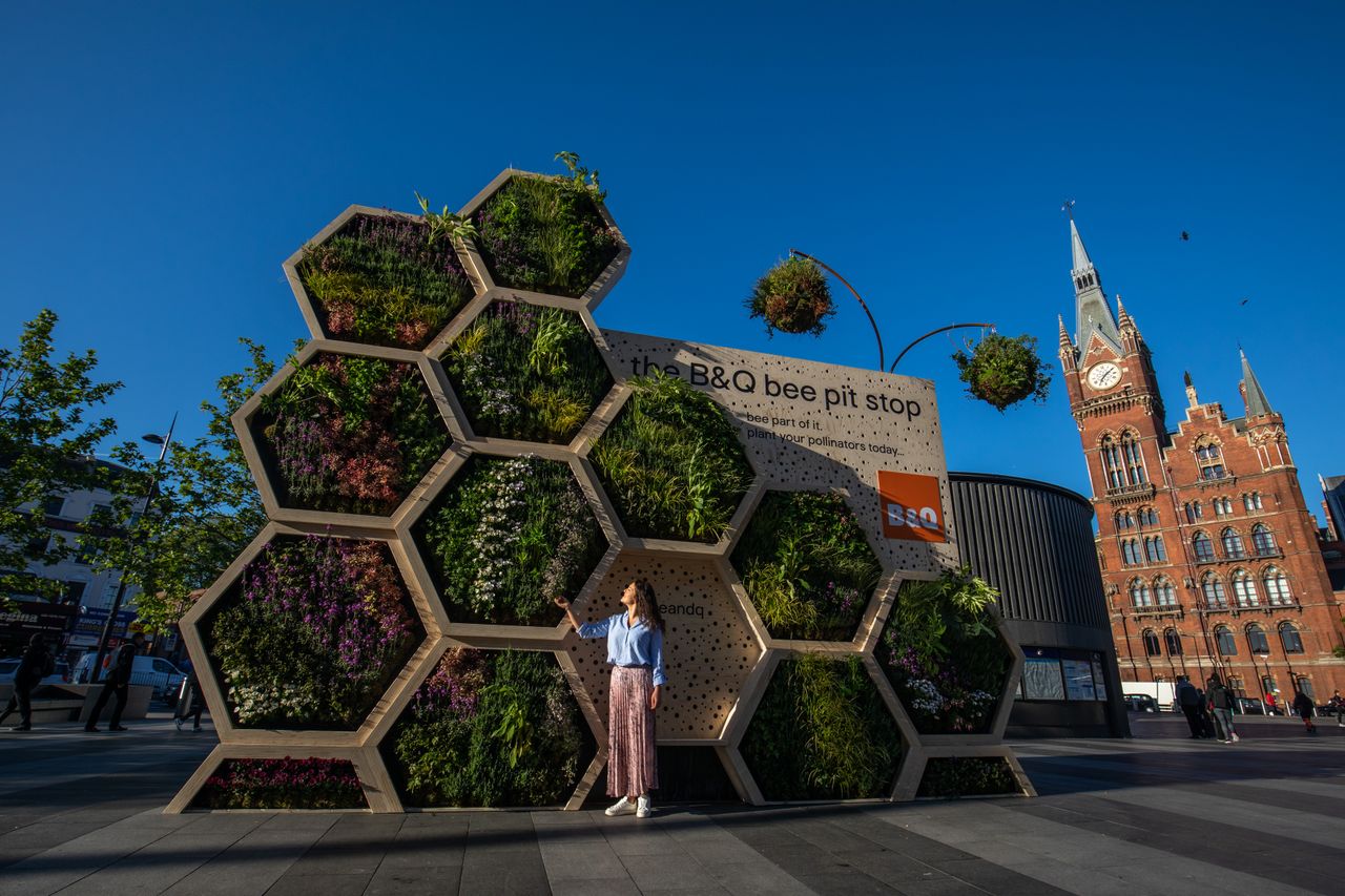 B&amp;Q &#039;Bee Pit Stop&#039; at London Kings Cross