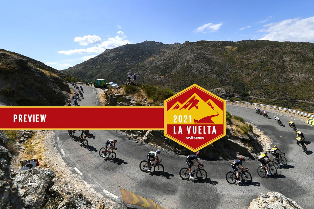 The peloton racing at the Vuelta a Espana