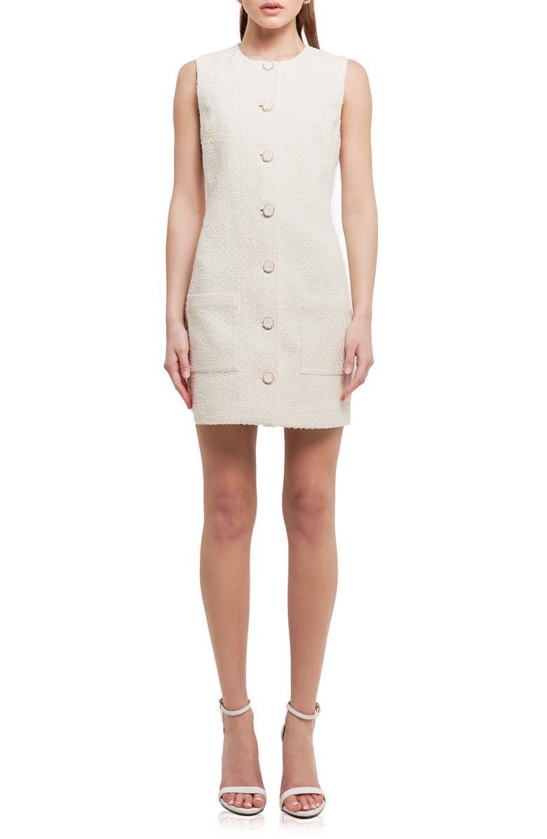 Sleeveless Tweed Minidress