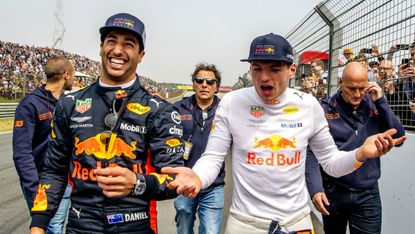 Daniel Ricciardo and his former Red Bull Racing team-mate Max Verstappen