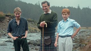William, Charles, and Harry share a fun-filled moment in The Crown season 6