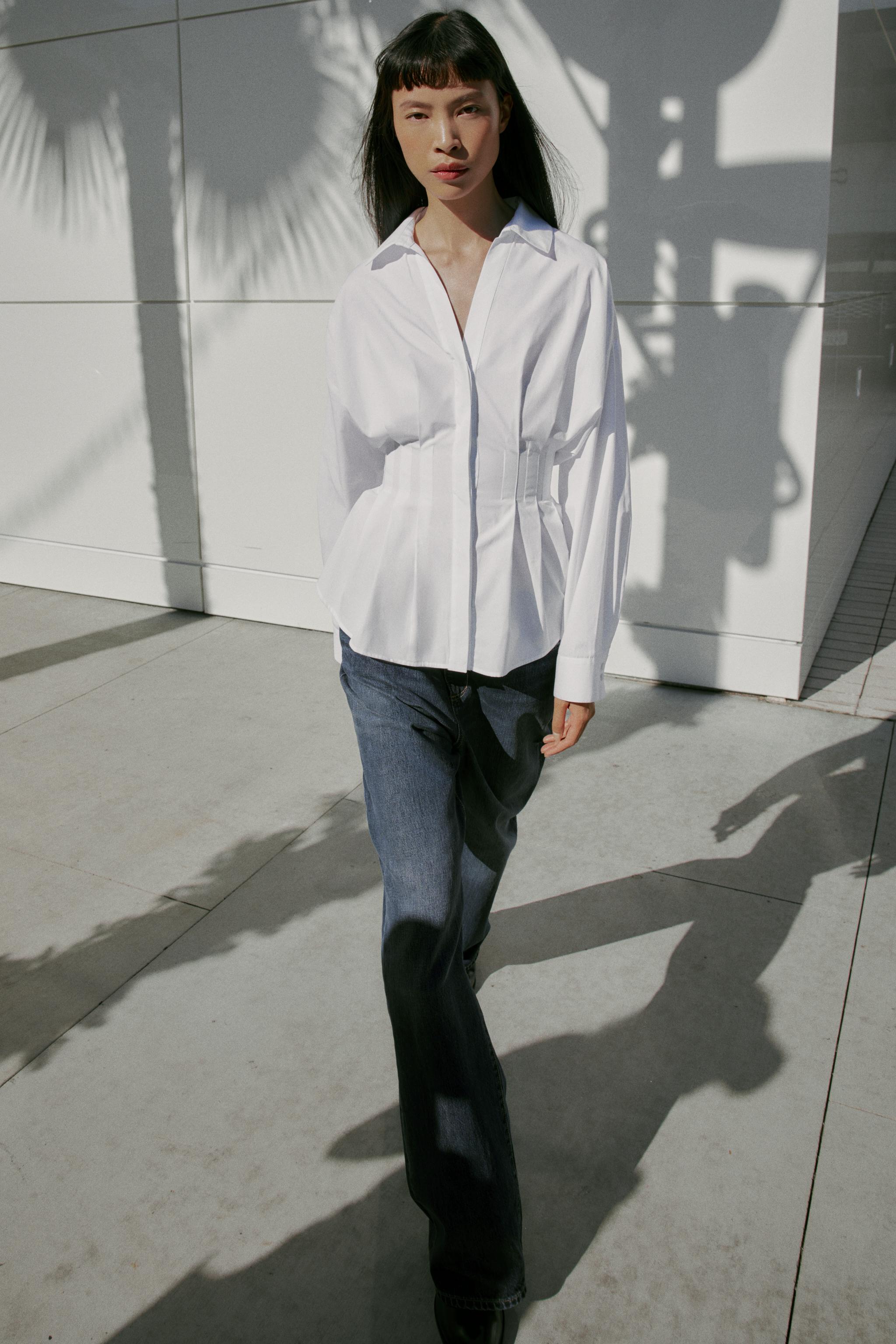 Pleated Poplin Shirt