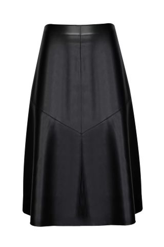 Black Faux Leather A-Line Skirt – £28, Wallis