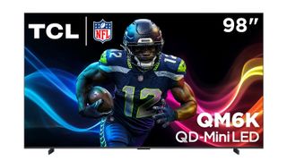 TCL QM6K TV showing image of football player on screen