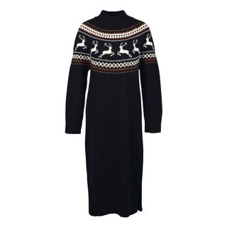Barbour Kingsbury knitted high neck dress in black