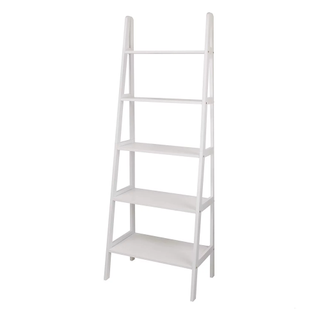white ladder bookshelf