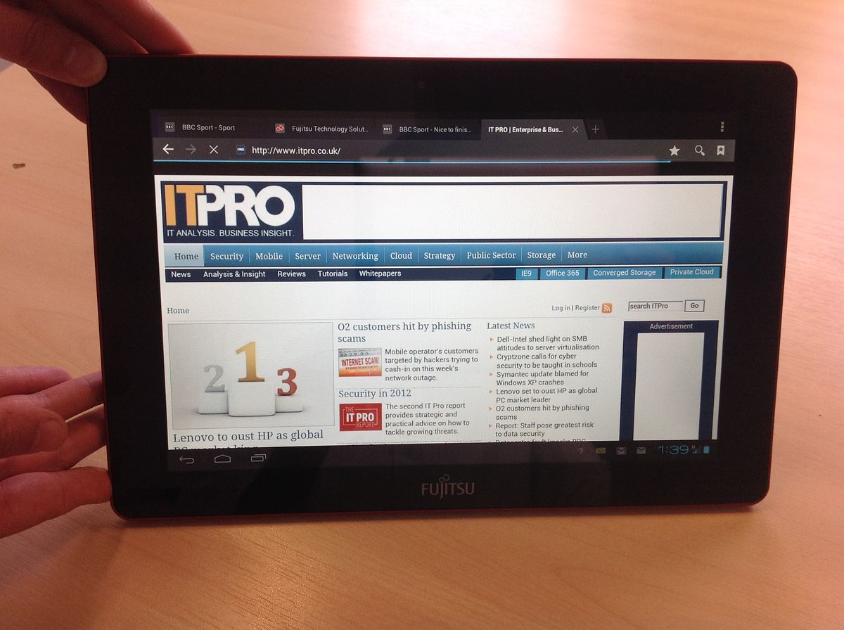 Fujitsu M532 Android tablet - Internet
