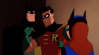 Batman, Robin and Batgirl in "Old Wounds"