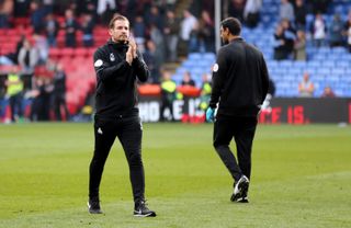 Then-manager Jan Siewert reacts to Huddersfield's relegation in 2019