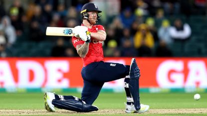 Image of Ben Stokes batting against Australia to illustrate story about the T20 cricket World Cup 2022
