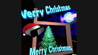 VR-themed Christmas card artwork generated using AI