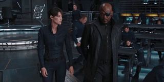 Nick Fury and Maria Hill in The Avengers