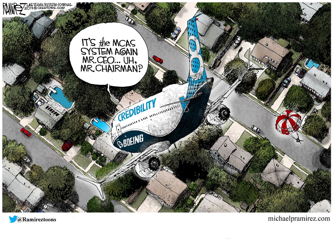 Editorial Cartoon U.S. Boeing Credibility Plane Crash