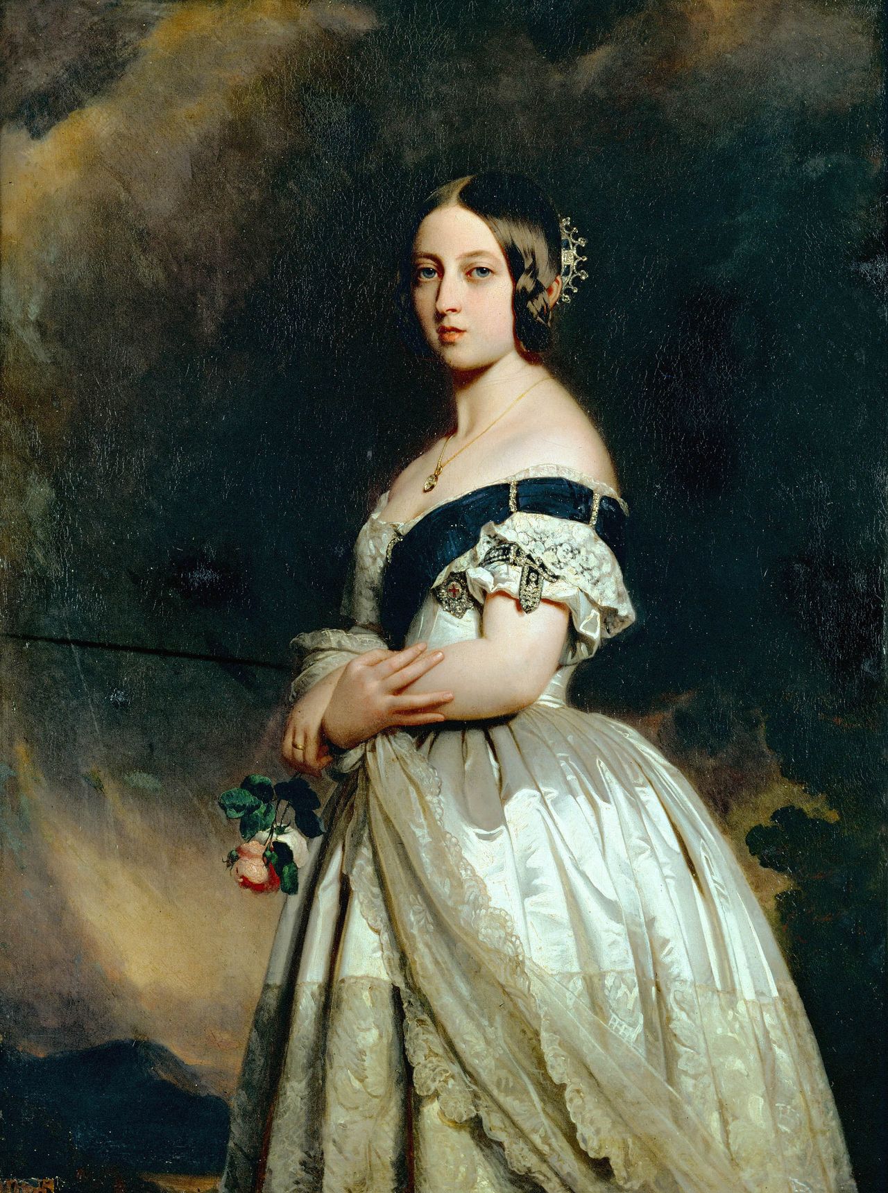 Franz Xaver Winterhalter&#039;s 1842 portrait of Queen Victoria of England. Musee National du Chateau, Versailles.