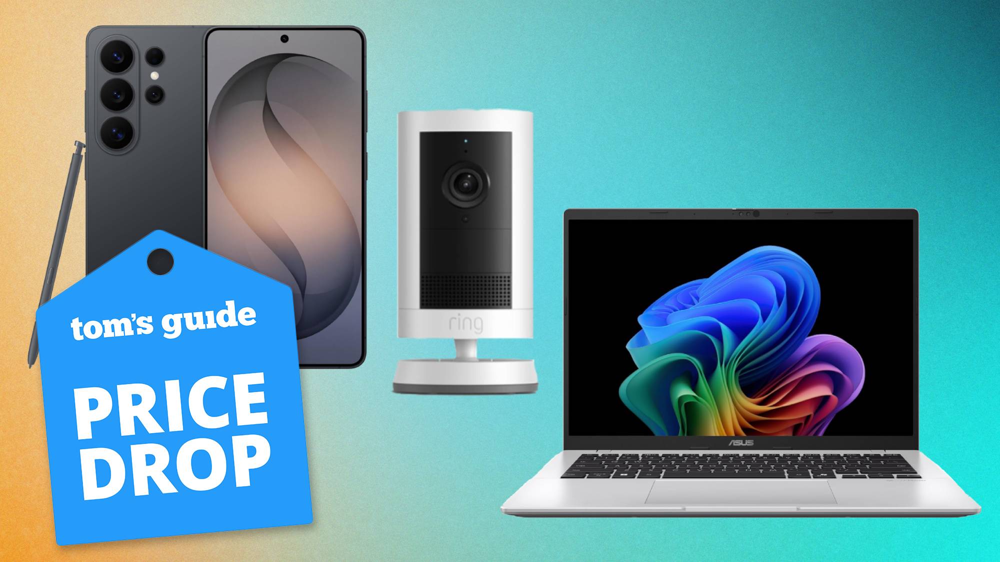 Samsung Galaxy S26 Ultra, Ring camera, Asus laptop