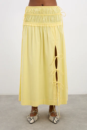 Charlotte Midi Skirt - Butter Yellow