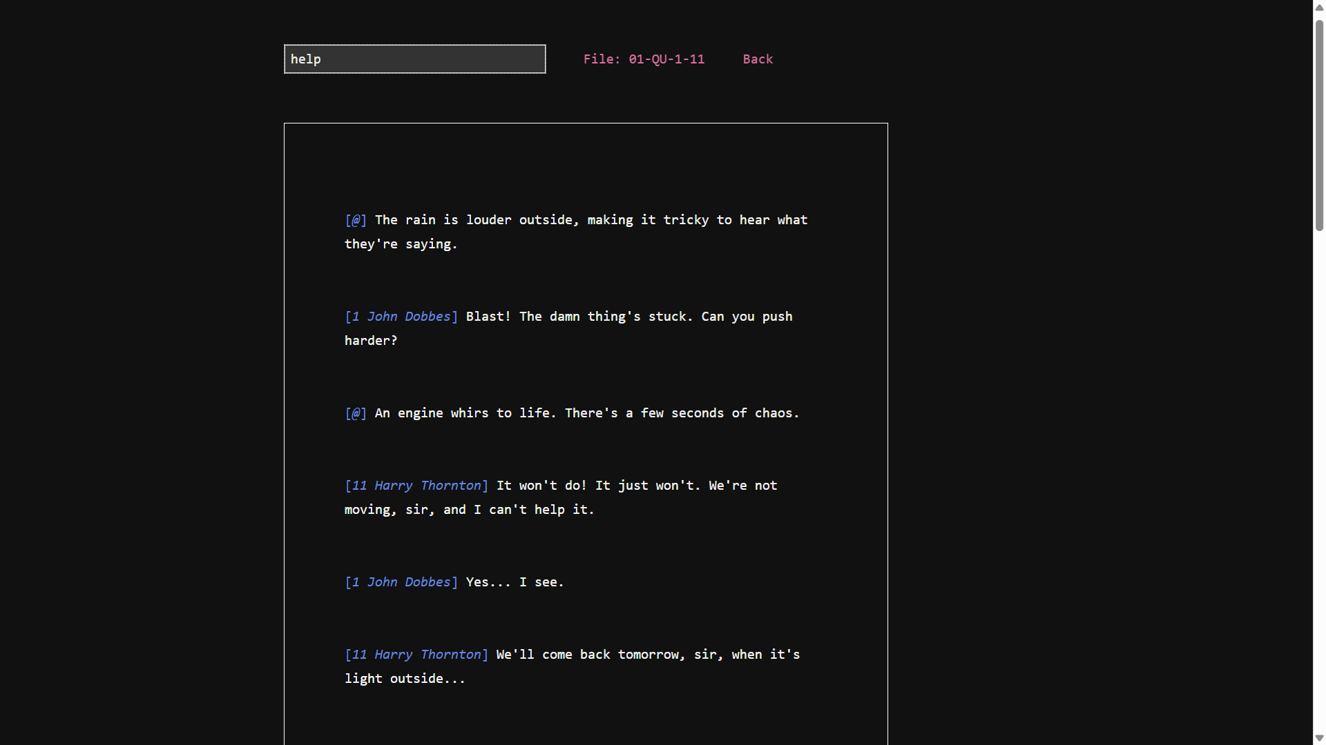 A screen of text in Type Help.