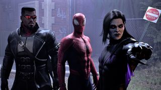 from left to right: Blade, Spider-Man and Dr. Morbius