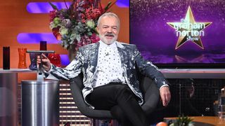 Graham Norton wearing a smart jacket for The Graham Norton Show