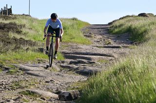 Fulcrum Racing Red Carbon gravel wheels in the Peak District