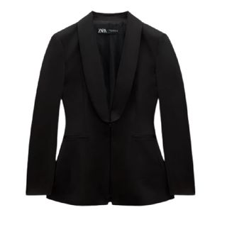 Zara Satin Tuxedo Blazer 