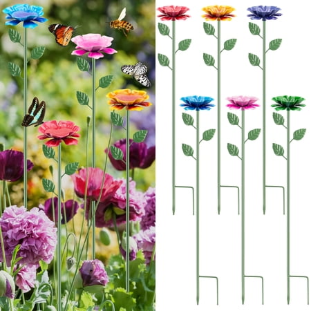 Nrnio 6 Pack Bee Watering Station, Metal Bee Bath, Butterfly Feeder With Flower Design, Outdoor Garden Drinking Station for Pollinators, Yard Patio Decorative Bee Bath Bowl