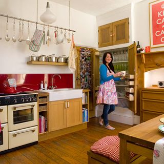 kitchen with wooden flooring