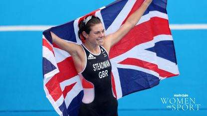 Lauren Steadman after winning at the Tokyo Olympics