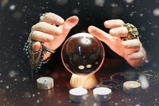 A fortune teller's crystal ball.