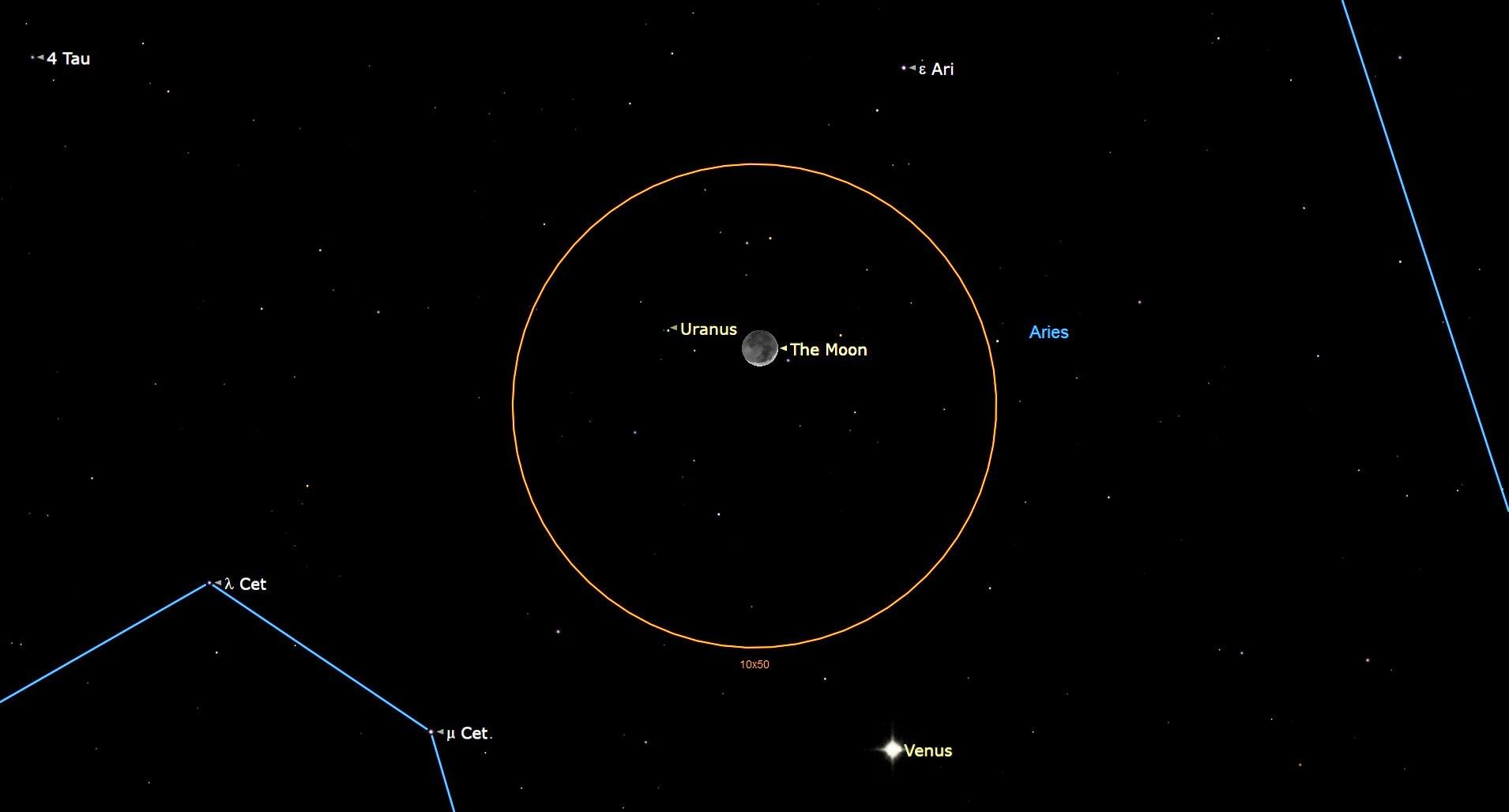 Want to see Uranus? The crescent moon points the way tonight (March 24 ...