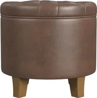 Homepop Home Decor Faux Leather Ottoman