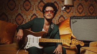 Bruno Mars with his Fender Bruno Mars Stratocaster