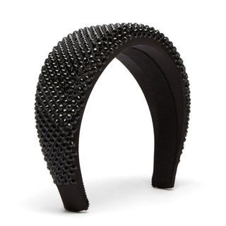 black satin studded headband