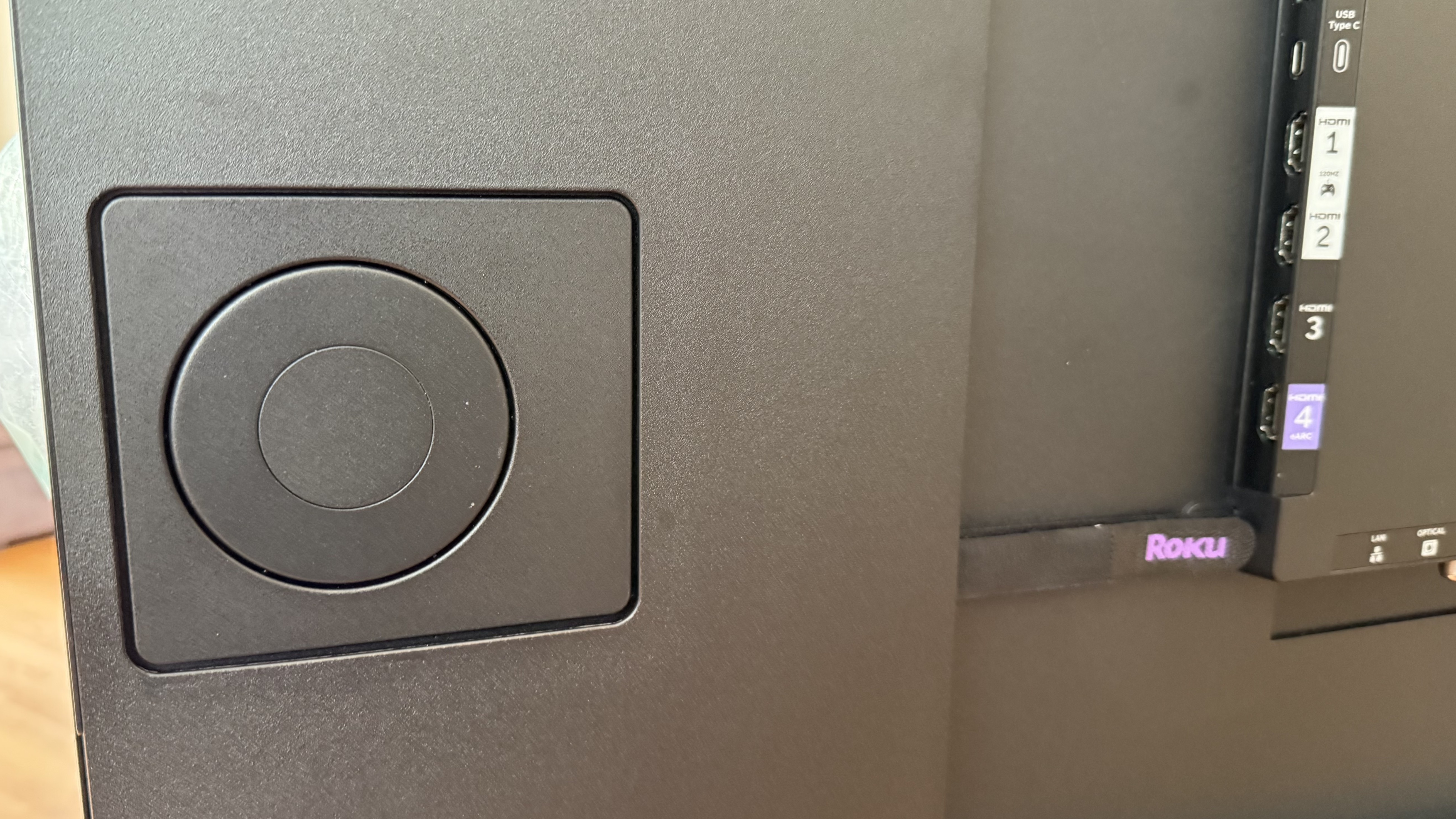 Roku Pro Series TV (2025) rear panel subwoofer