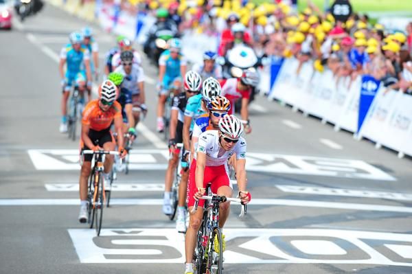 Rein Taaramae (Cofidis) struggled on the final climb but salvaged his white jersey