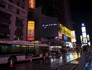 night view of times square