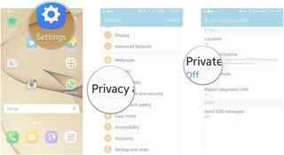 Launch Settings, tap Privacy and safety, tap Private Mode