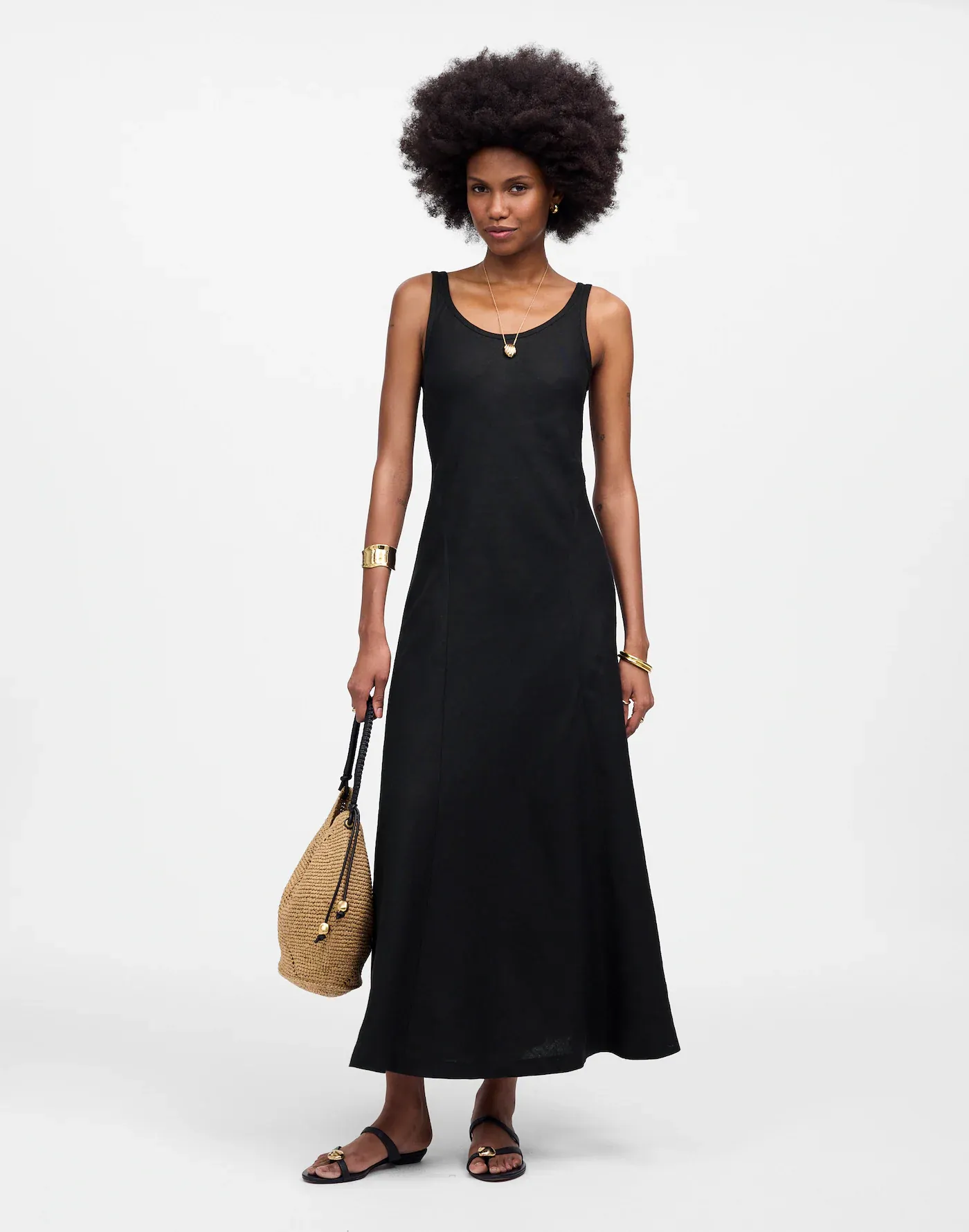 Madewell, Scoopneck Sleeveless Midi Dress in 100% Linen
