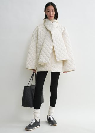 Quilted Scarf Jacket Winter White