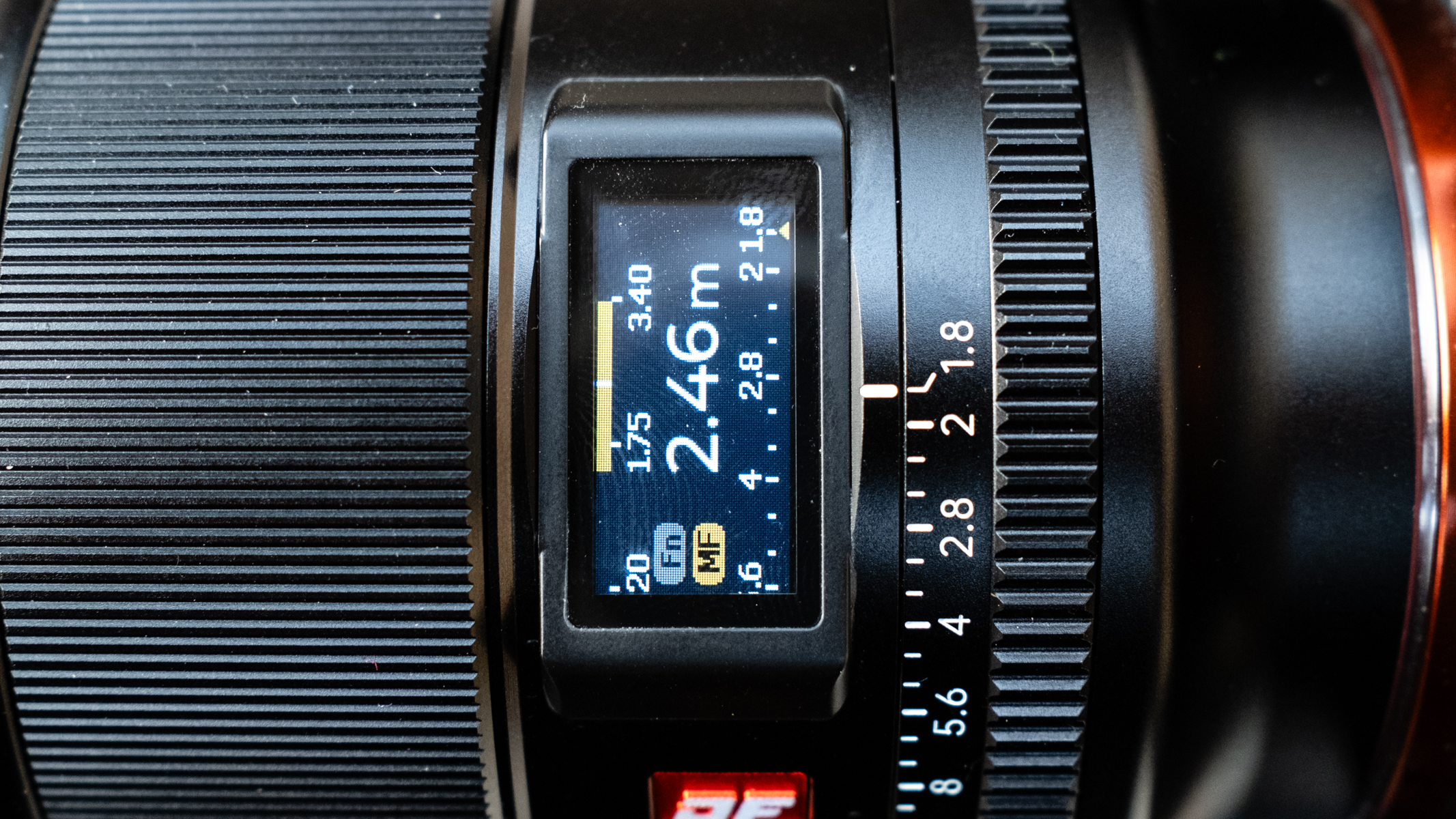 Viltrox AF 16mm f/1.8 FE screen detail showing lens settings