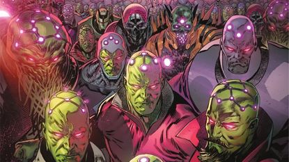 A legion of different incarnations of Brainiac