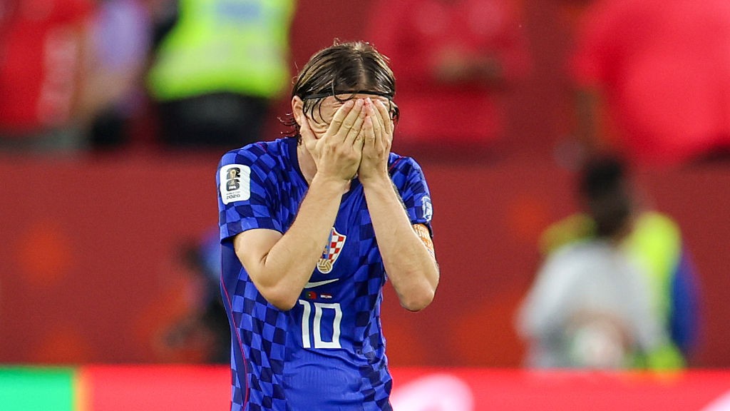 Luka Modric of Croatia reacts after his team's 1-2 loss in the FIFA World Cup 2026 Round Of 32 match between Portugal and Croatia at Toronto Stadium on July 2, 2026 in Toronto, Canada. 
