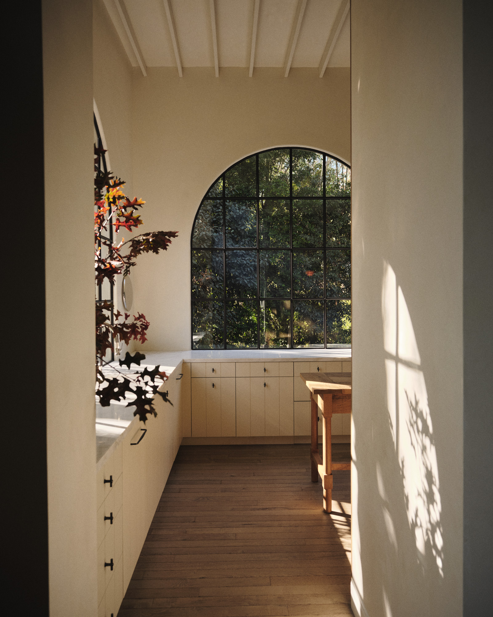sun dappled interior of a Los Angeles villa