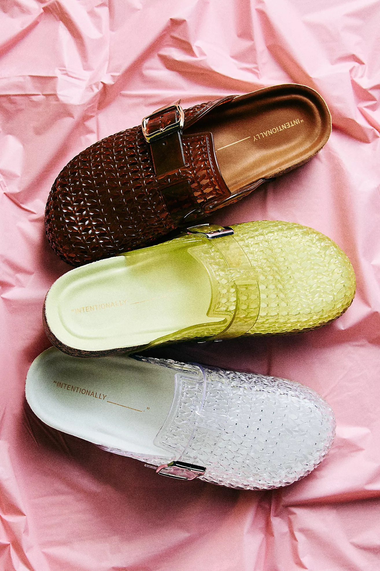 Intentionally Blank Buckle Mules