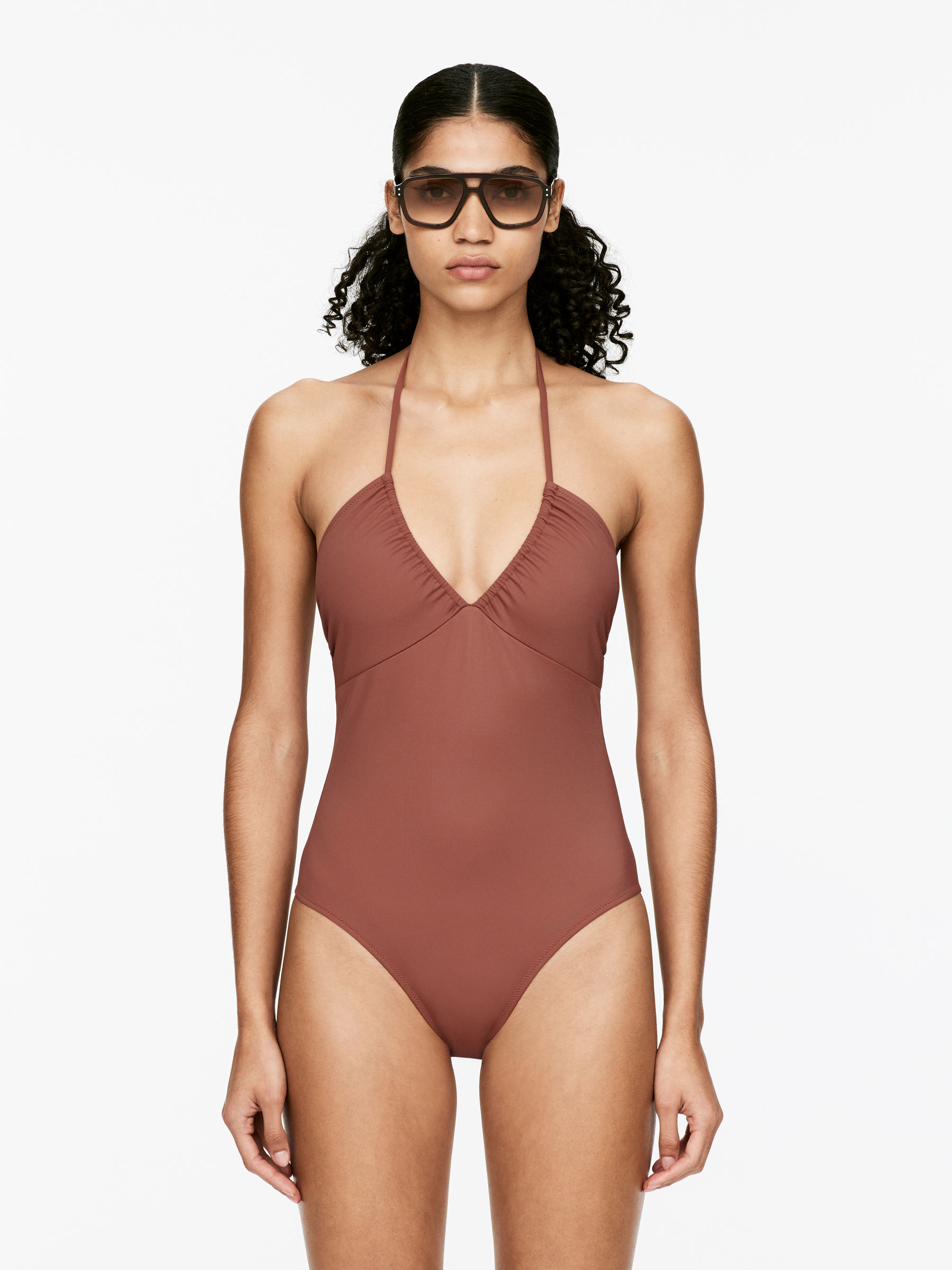 Halterneck Swimsuit 
 Rust 
 Women 
 Arket Gb