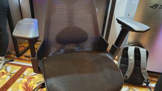 The exceptionally tall armrests on the Asus ROG Destrier Ergo